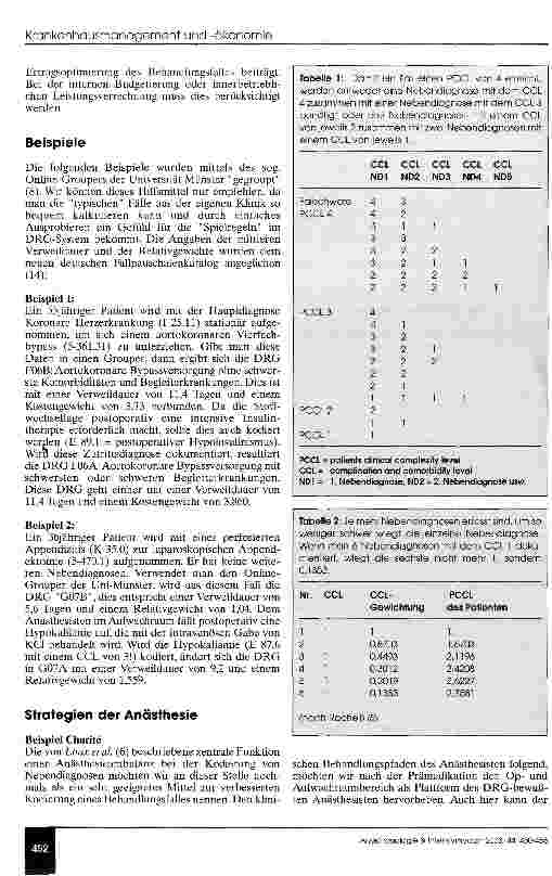 Vorschauseite 3: Anästhesiologie und German (Refined?) Diagnosis-Related Groups Die Verpflichtung zur medizinischen Dokumentation als Chance nutzen