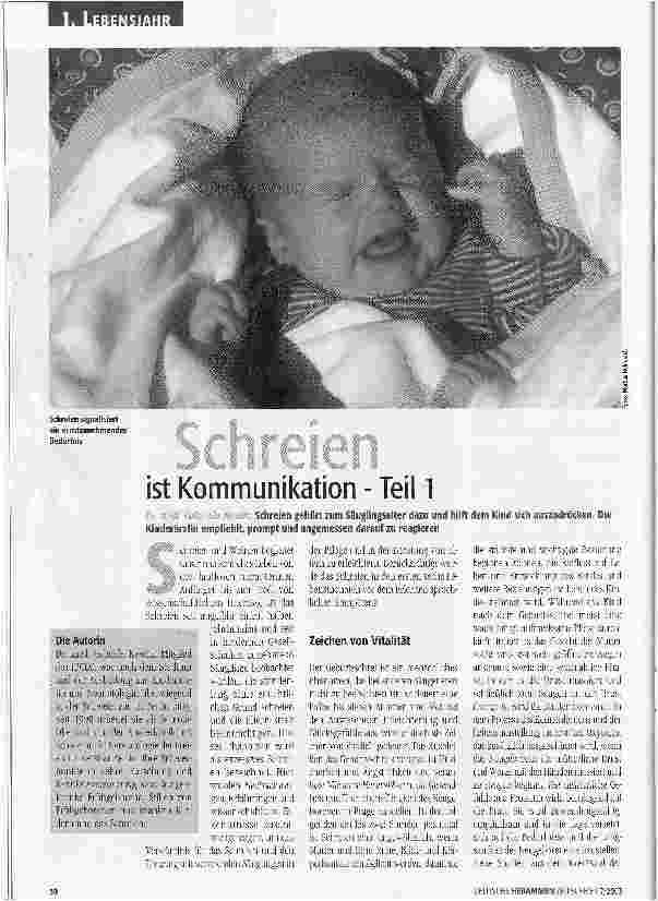 Vorschauseite 1: Schreien ist Kommunikation - Teil 1