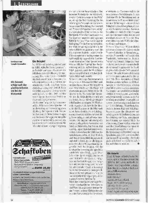 Vorschauseite 4: Frauenmilchspende noch aktuell?