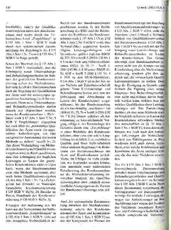 Vorschauseite 5: Spezialleistung kann auf Artzgruppen konzentriert werden Bundessozialgericht, Urteil vom 30. Januar 2002