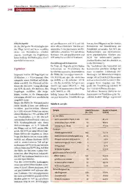 Vorschauseite 4: Wie schätzen Pflegende die Suizidalität von Patient(inn)en ein? Erhebung in psychiatrischen Institutionen der deutschen Schweiz