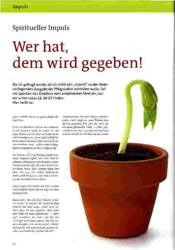 Vorschauseite 1: Wer hat, dem wird gegeben!