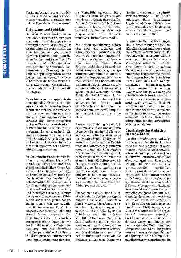 Vorschauseite 2: Markt und Marke Krankenhaus