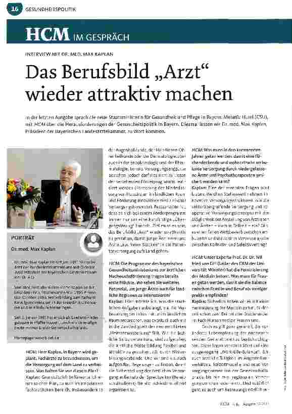Vorschauseite 1: Das Berufsbild „Arzt wieder attraktiv machen