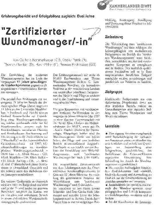 Vorschauseite 1: Zertifizierter Wundmanager/-in