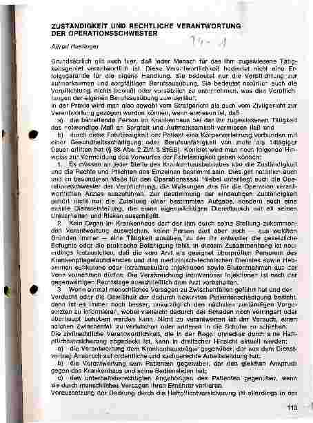 Vorschauseite 1: Zuständigkeit und rechtliche Verantwortung der Operationsschwester