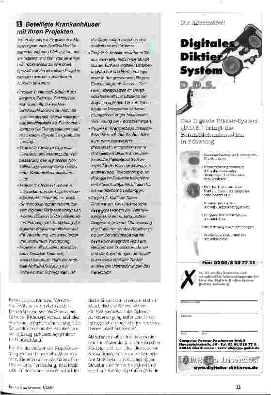 Vorschauseite 4: Telemedizin rechnet sich Ergebnisse eines Modellprogrammes in Sachsen