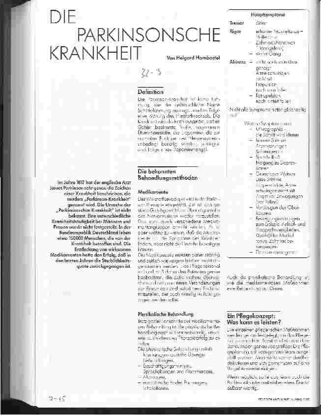 Vorschauseite 1: Die Parkinsonsche Krankheit