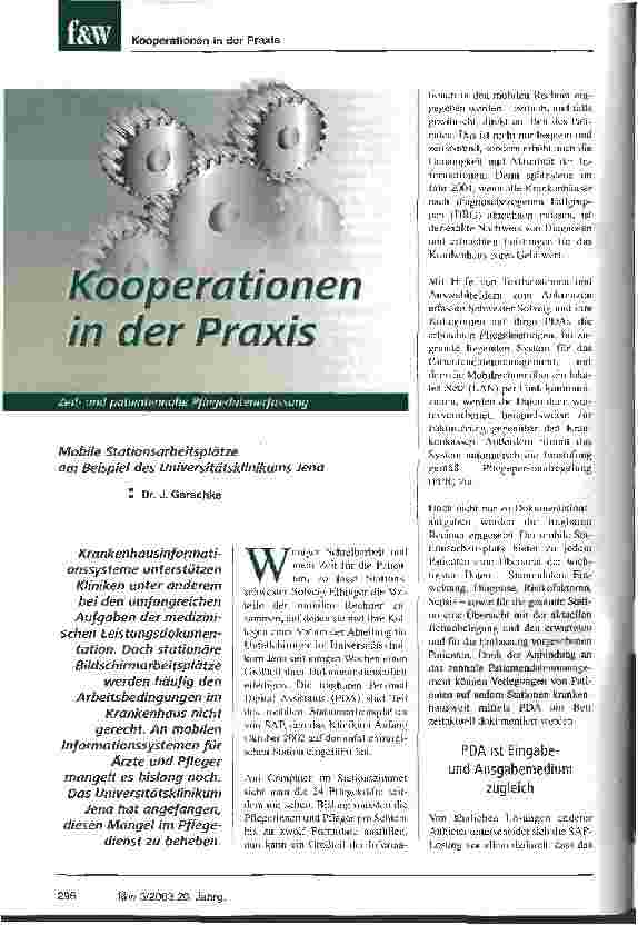 Vorschauseite 1: Mobile Stationsarbeitsplätze am Beispiel des Universitätsklinikums Jena