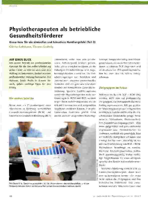 Vorschauseite 1: Physiotherapeuten als betriebliche Gesundheitsförderer