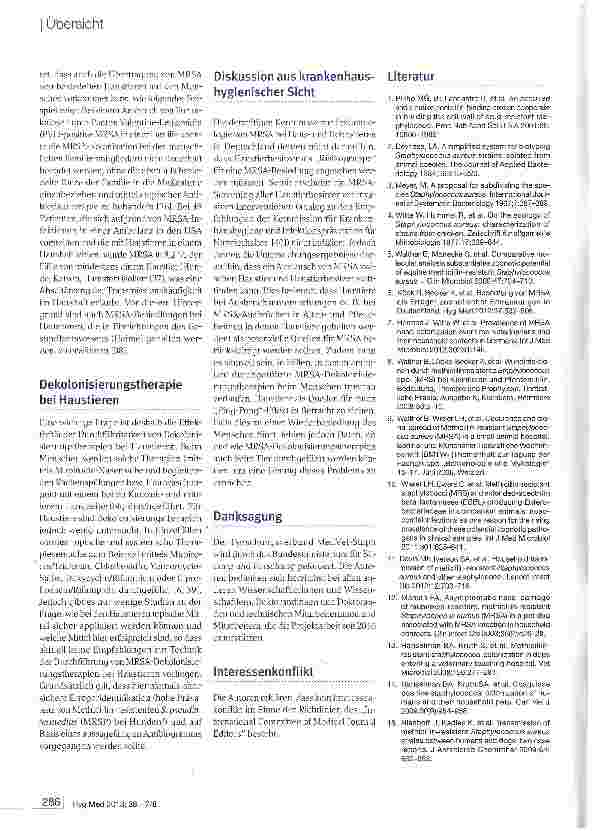 Vorschauseite 3: MRSA bei Haustieren: Bedeutung für den Menschen