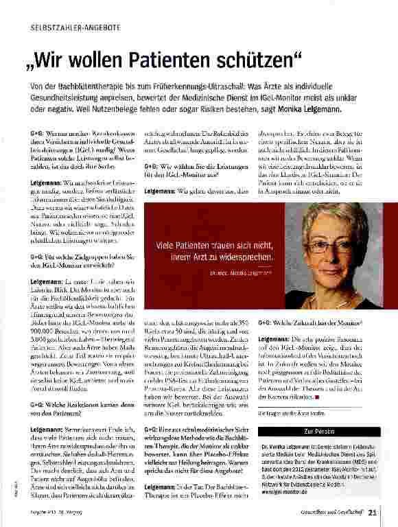 Vorschauseite 1: „Wir wollen Patienten schützen