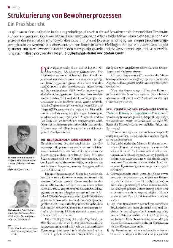Vorschauseite 1: Strukturierung von Bewohnerprozessen