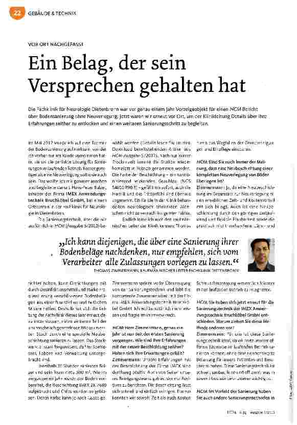 Vorschauseite 1: Ein Belag, der sein Versprechen gehalten hat