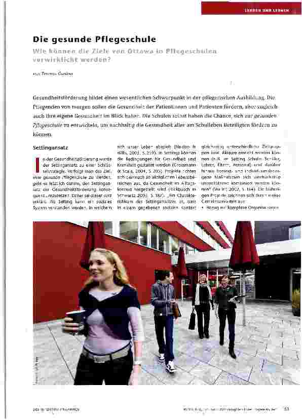 Vorschauseite 1: Die gesunde Pflegeschule