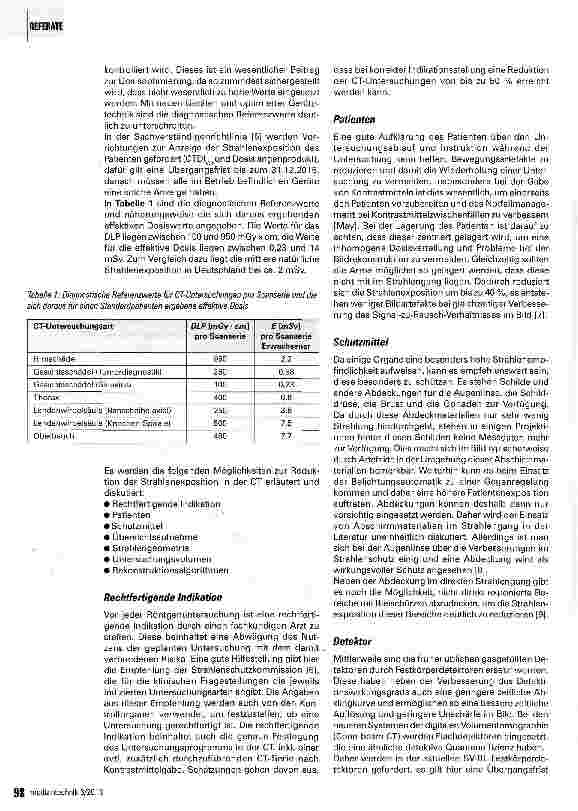 Vorschauseite 2: Möglichkeiten zur Reduktion der Strahlenexposition in der Computertomographie