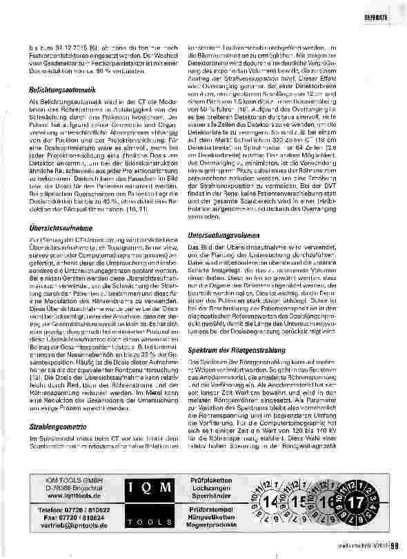 Vorschauseite 3: Möglichkeiten zur Reduktion der Strahlenexposition in der Computertomographie