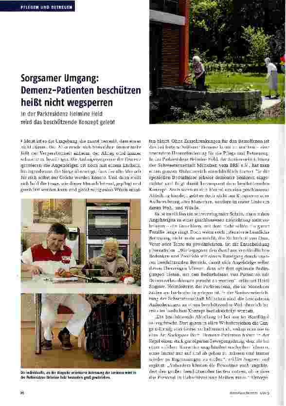 Vorschauseite 1: Sorgsamer Umgang: Demenz-Patienten beschützen heißt nicht wegsperren