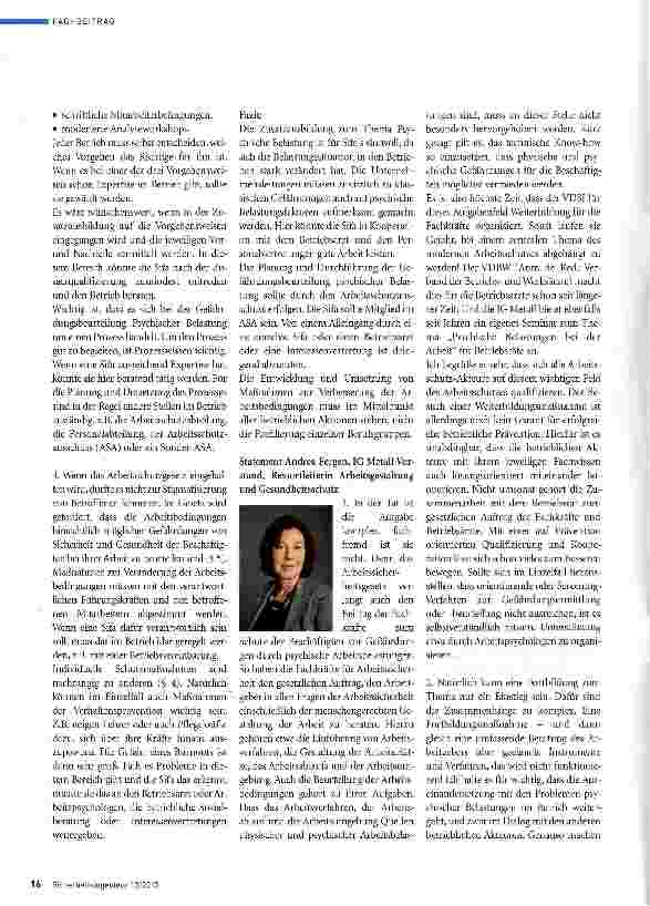 Vorschauseite 3: Psychologische Zusatzausbildung für die SIFA?