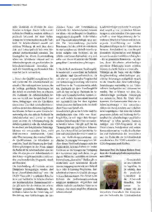 Vorschauseite 5: Psychologische Zusatzausbildung für die SIFA?