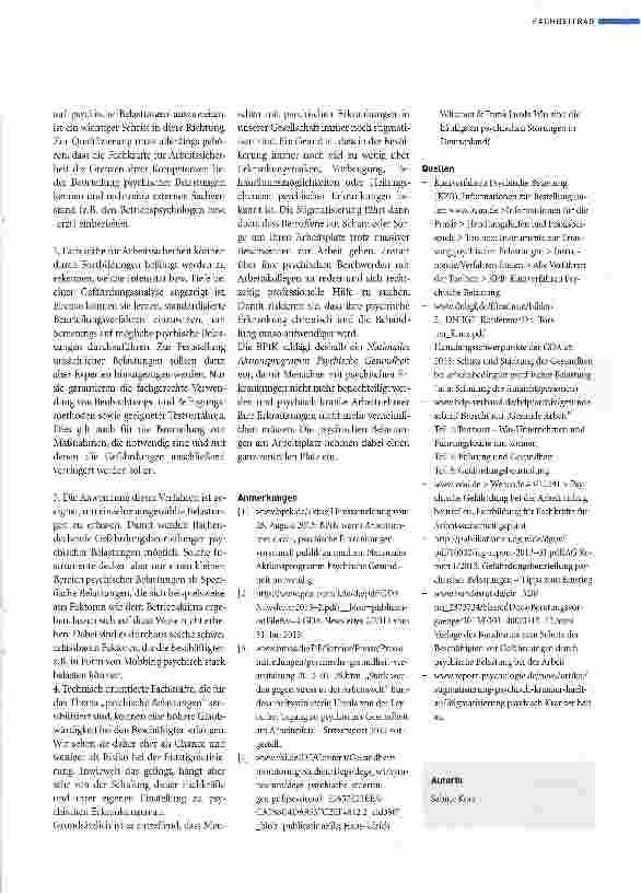 Vorschauseite 6: Psychologische Zusatzausbildung für die SIFA?