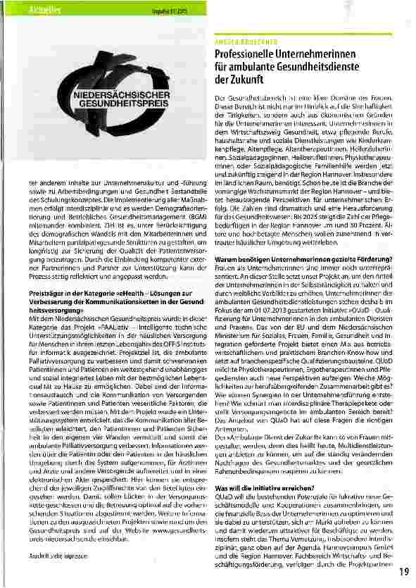Vorschauseite 1: Professionelle Unternehmerinnen für ambulante Gesundheitsdienste der Zukunft