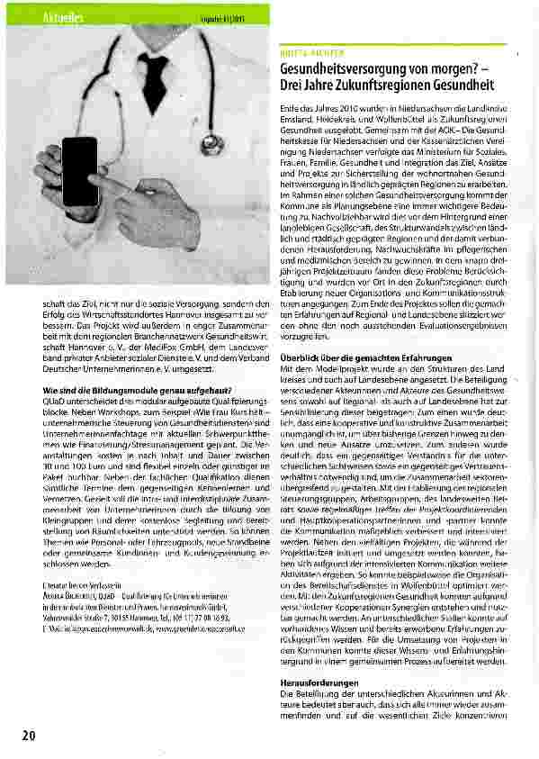 Vorschauseite 2: Professionelle Unternehmerinnen für ambulante Gesundheitsdienste der Zukunft