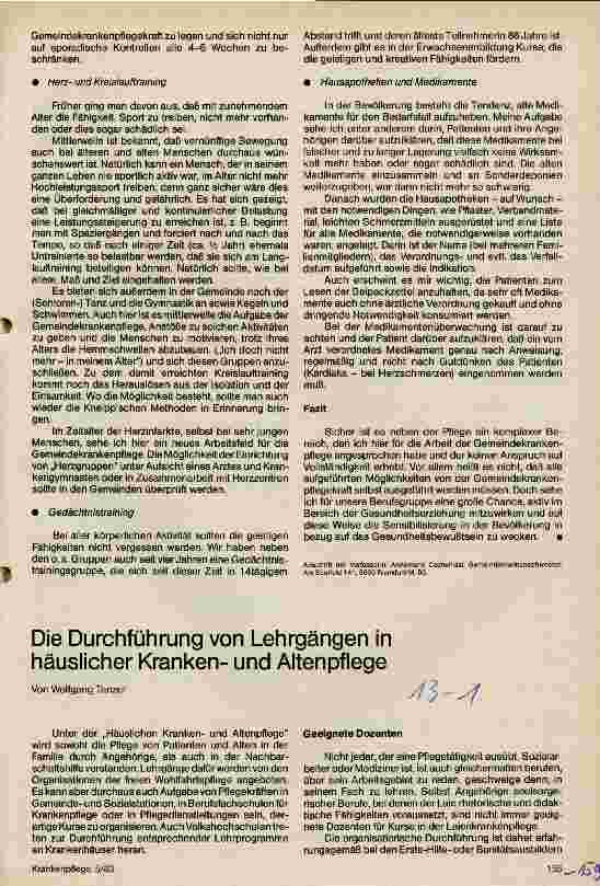 Vorschauseite 1: Die Durchführung von Lehrgängen in häuslicher Kranken-und Altenpflege