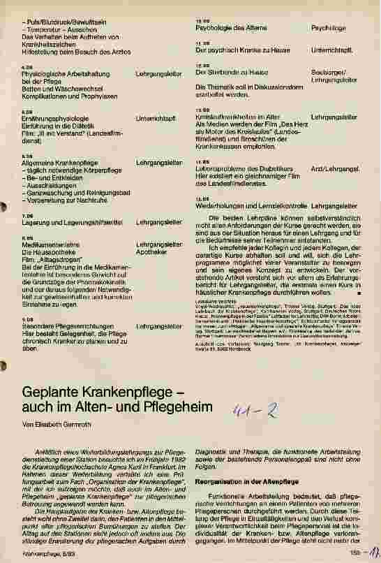 Vorschauseite 5: Die Durchführung von Lehrgängen in häuslicher Kranken-und Altenpflege