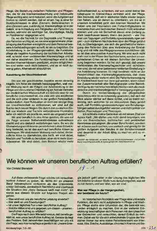Vorschauseite 1: Wie können wir unseren beruflichen Auftrag erfüllen?