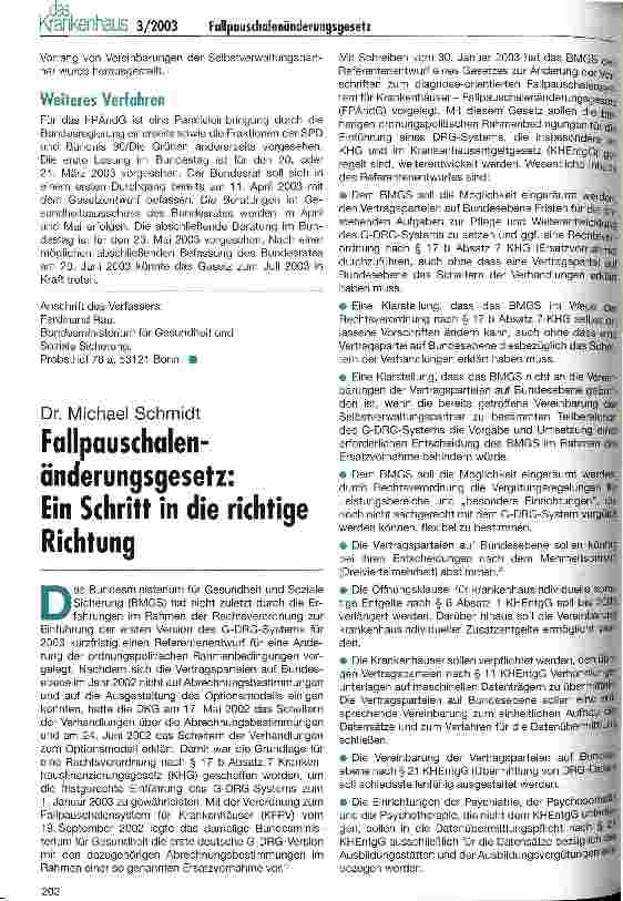 Vorschauseite 1: Fallpauschalenänderungsgesetz: Ein Schritt in die richtige Richtung