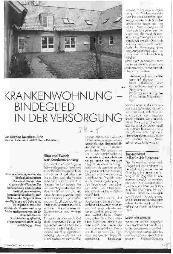 Vorschauseite 1: Krankenwohnung - Bindeglied in der Versorgung