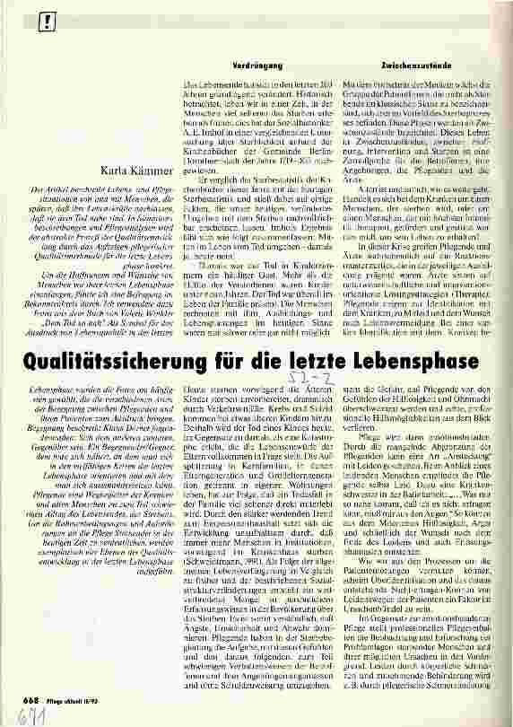 Vorschauseite 1: Qualitätssicherung für die letzte Lebensphase