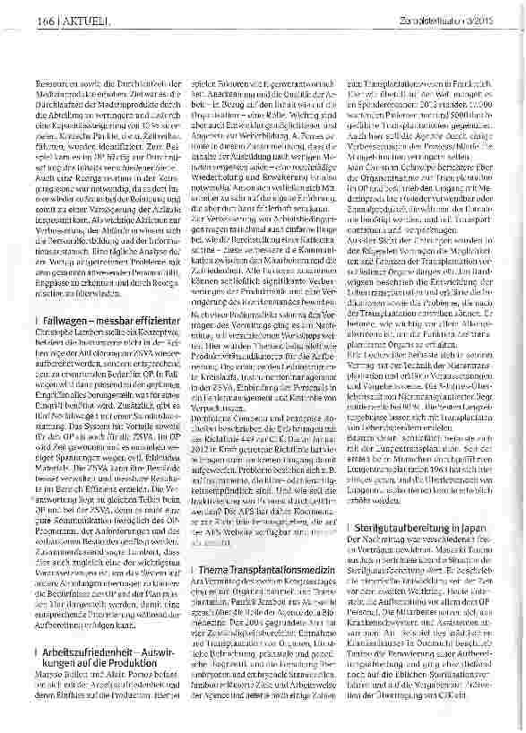 Vorschauseite 2: Aufbereitung in der Kulturhauptstadt Europas 35. Nationale französische Sterilisationstage, Marseille, 10. -11. April 2013