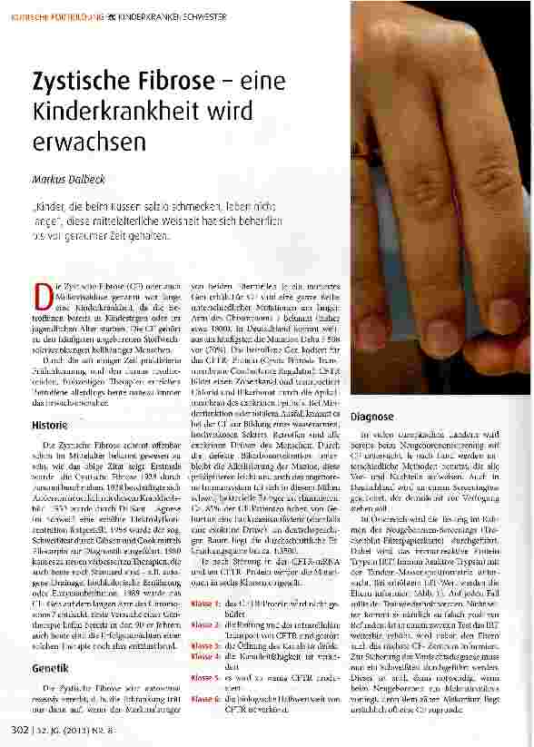 Vorschauseite 1: Zystische Fibröse - eine Kinderkrankheit wird erwachsen