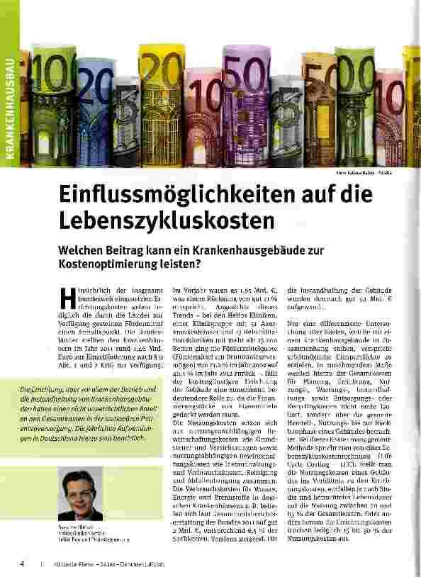 Vorschauseite 1: Einflussmöglichkeiten auf die Lebenszykluskosten