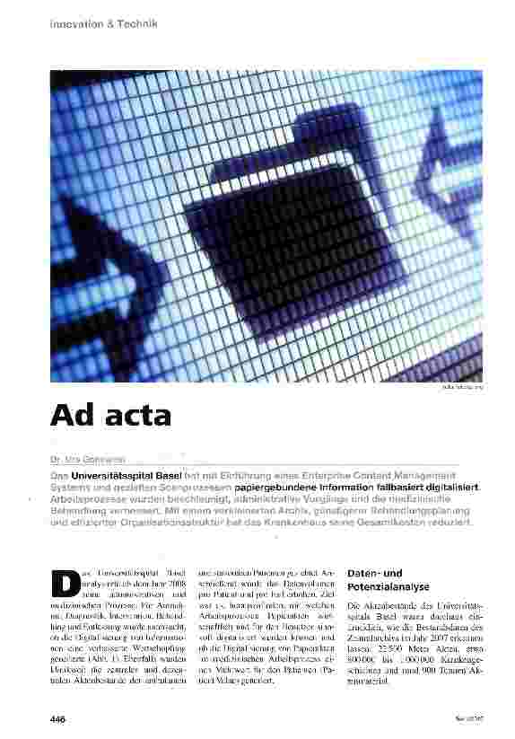 Vorschauseite 1: Ad acta