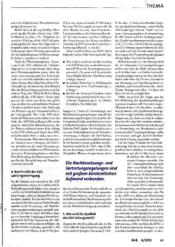 Vorschauseite 4: Der lange Weg der ASV in die Versorgungspraxis