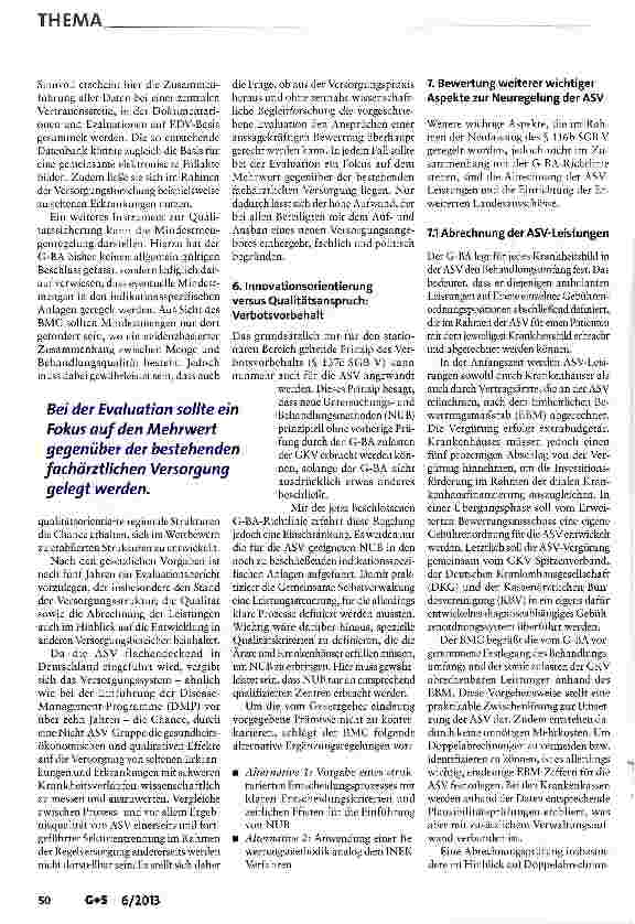 Vorschauseite 5: Der lange Weg der ASV in die Versorgungspraxis