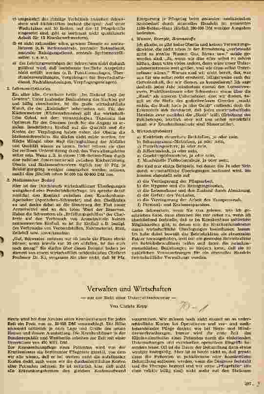 Vorschauseite 1: Verwalten und Wirtschaften - aus der Sicht einer Unterrichtsschwester-