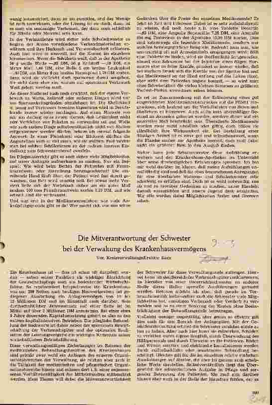 Vorschauseite 3: Verwalten und Wirtschaften - aus der Sicht einer Unterrichtsschwester-
