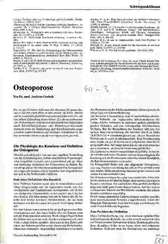 Vorschauseite 1: Osteoporose