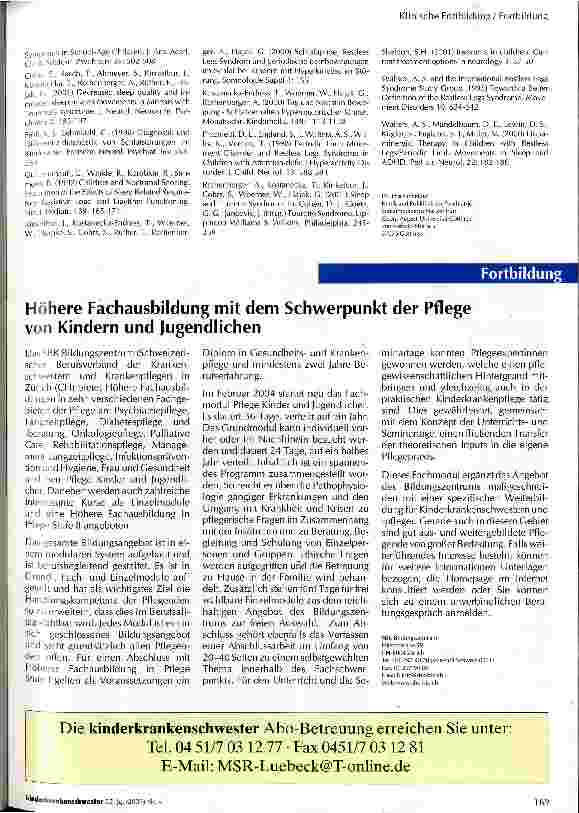 Vorschauseite 4: Indikationen für Schlaflaboruntersuchungen bei psychisch auffälligen Kindern und Jugendlichen