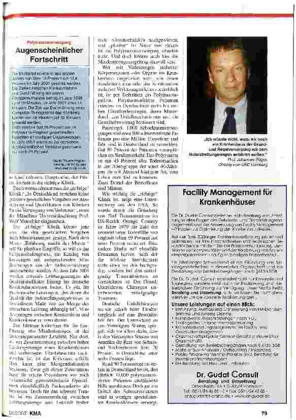 Vorschauseite 2: Polytrauma unter DRG-Bedingungen Das ist Vergeudung von Ressourcen