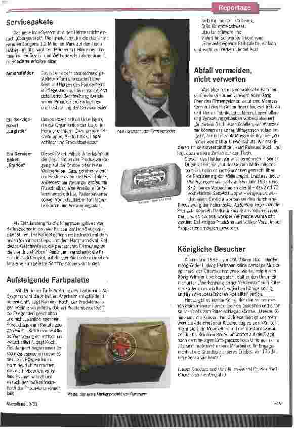 Vorschauseite 3: Von gebleichter Baumwolle zum vierfarbigen Inco-System Im 175.Jahr ... will die Paul Hartmann AG den Pflegealltag vereinfach.