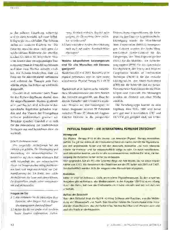 Vorschauseite 5: Evidenz trifft Praxis - interaktivEin Gang durch die »Physical Therapy« von Januar 2013