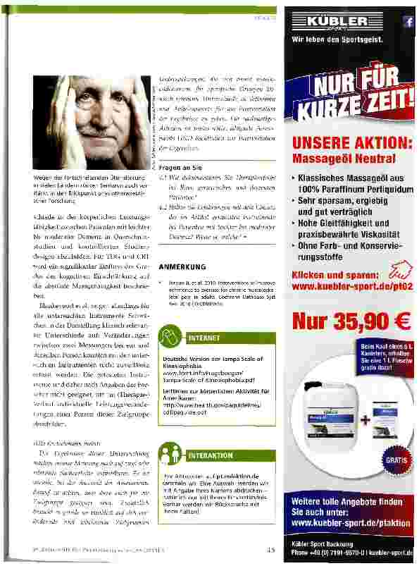 Vorschauseite 6: Evidenz trifft Praxis - interaktivEin Gang durch die »Physical Therapy« von Januar 2013