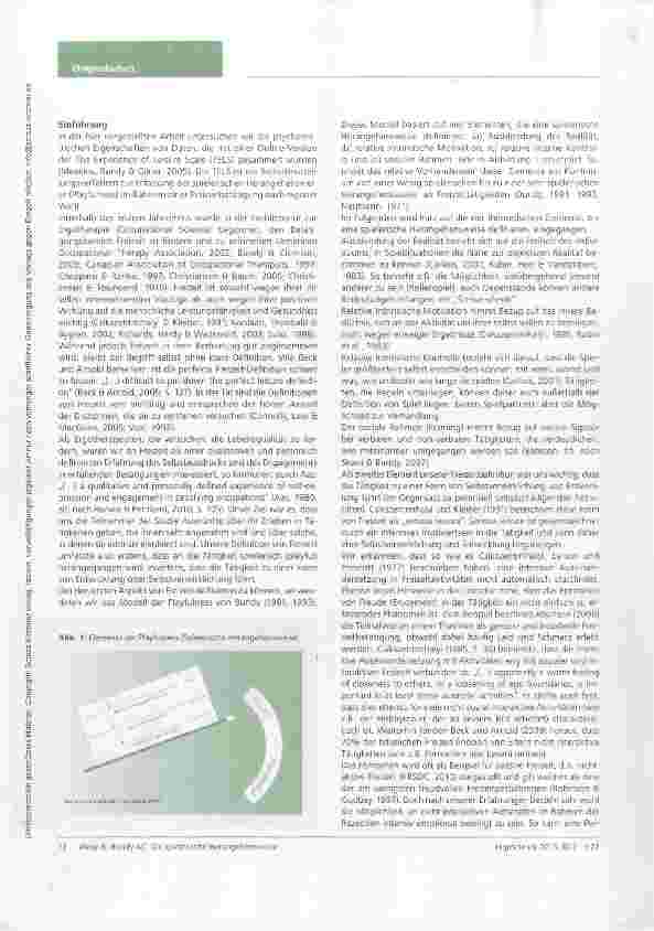 Vorschauseite 2: Die spielerische Herangehensweise (Playfulness) Erwachsener an Ihre Freizeitaktivitäten The Experience of Leisure Scale (TELS) mit deutschsprachigen Erwachsenen