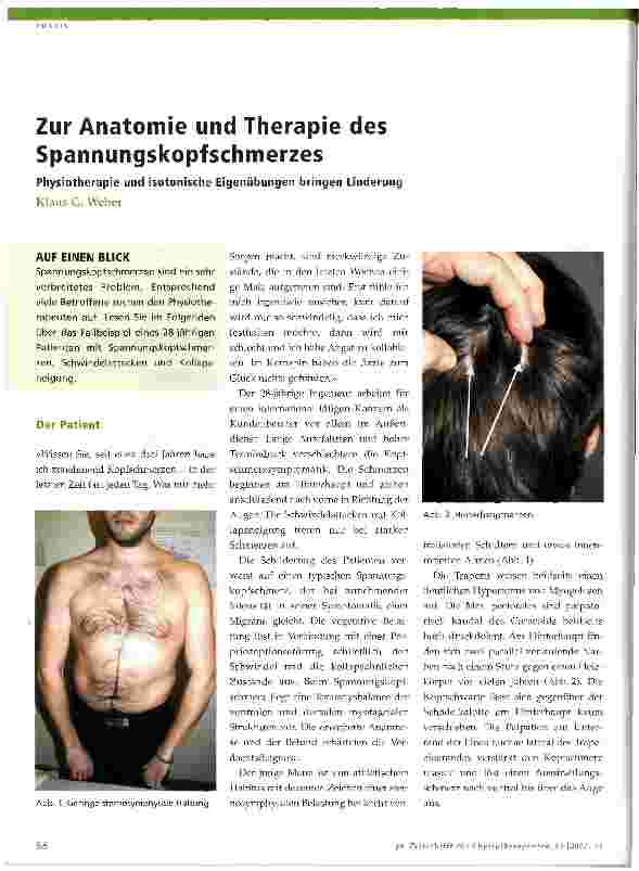 Vorschauseite 1: Zur Anatomie und Therapie des Spannungskopfschmerzes