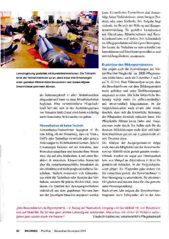Vorschauseite 2: Ein Kinaesthetics-Bildungsprojekt im Pflegeheim